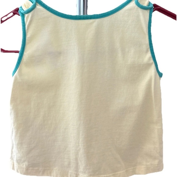 Disney Parks Yellow Floral Tank Top Featuring Ariel & Moana Size 5/6 - Picture 3 of 3